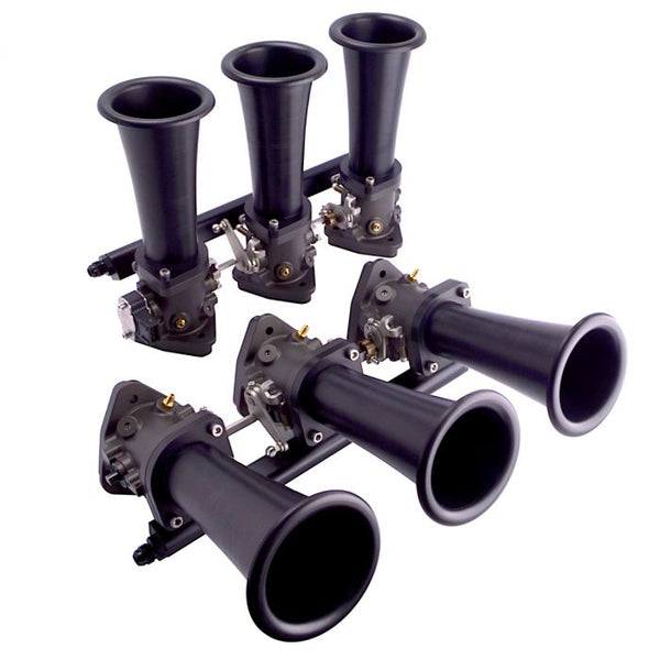 Throttle body kit Porsche 964 with airhorns- 48mm - KMS Webshop